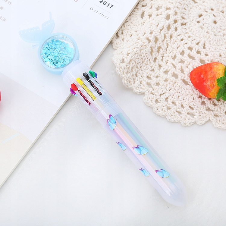 DŁUGOPIS dla dzieci ZESTAW z Brokatem 10w1 kolorów WIELOKOLOROWE 4 sztuki - zdjęcie 5