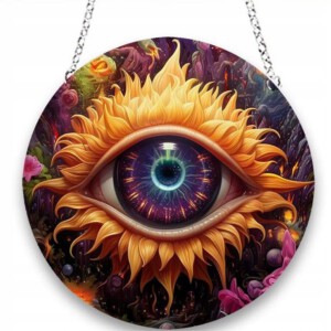 Ozdoba dekoracja WITRAŻ DWUSTRONNY Wiszący DOMOWY Akrylowy PIĘKNY OKO XL