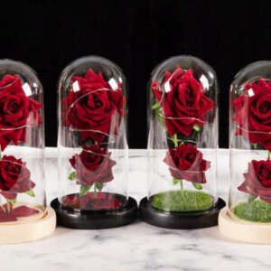 WIECZNA Róża PODWÓJNA W SZKLE Świecąca LED PREZENT - miniatura 11