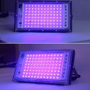 Lampa NAŚWIETLACZ LED UV 395-400nm 100W Wtyczka ROŚLINY 230V Ultrafioletowy - miniatura 5
