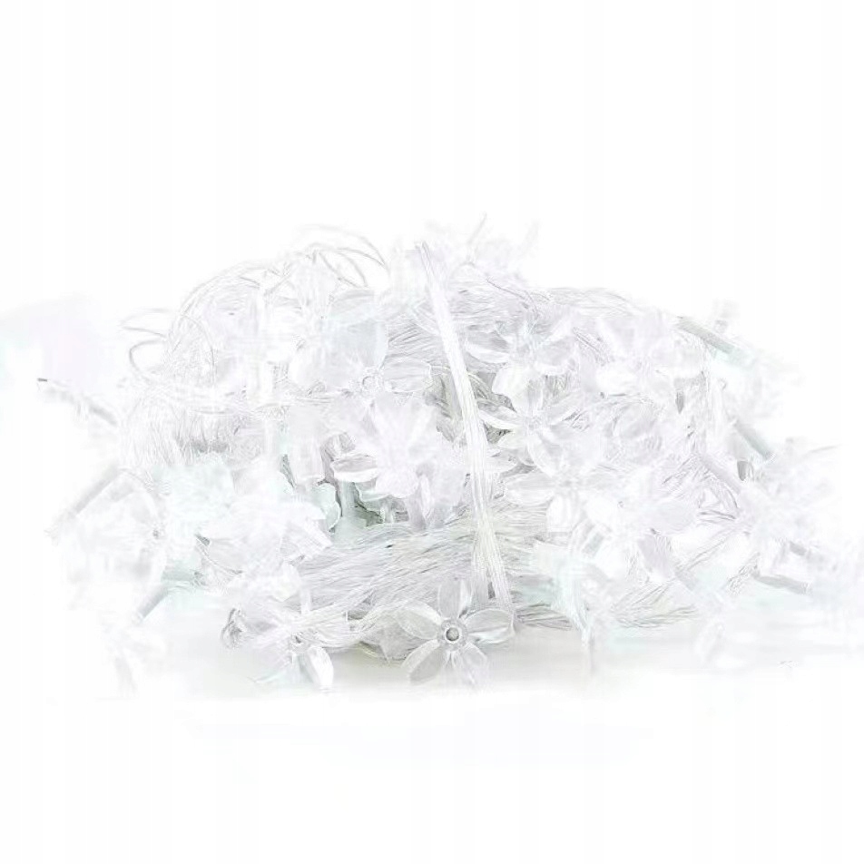 Lampki SOLARNE Ogrodowe KOMPLET 5metrów 20 LED Kwiatki ZIMNE BIAŁE Ozdobne - zdjęcie 8