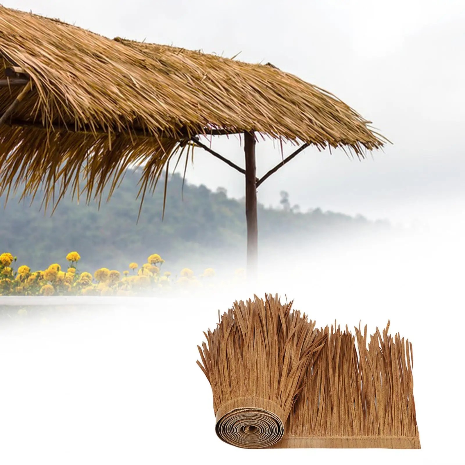 Strzecha SŁOMA SZTUCZNA na DACH Dekoracyjna 100x50cm TIKI HUTS Hawajska BAR