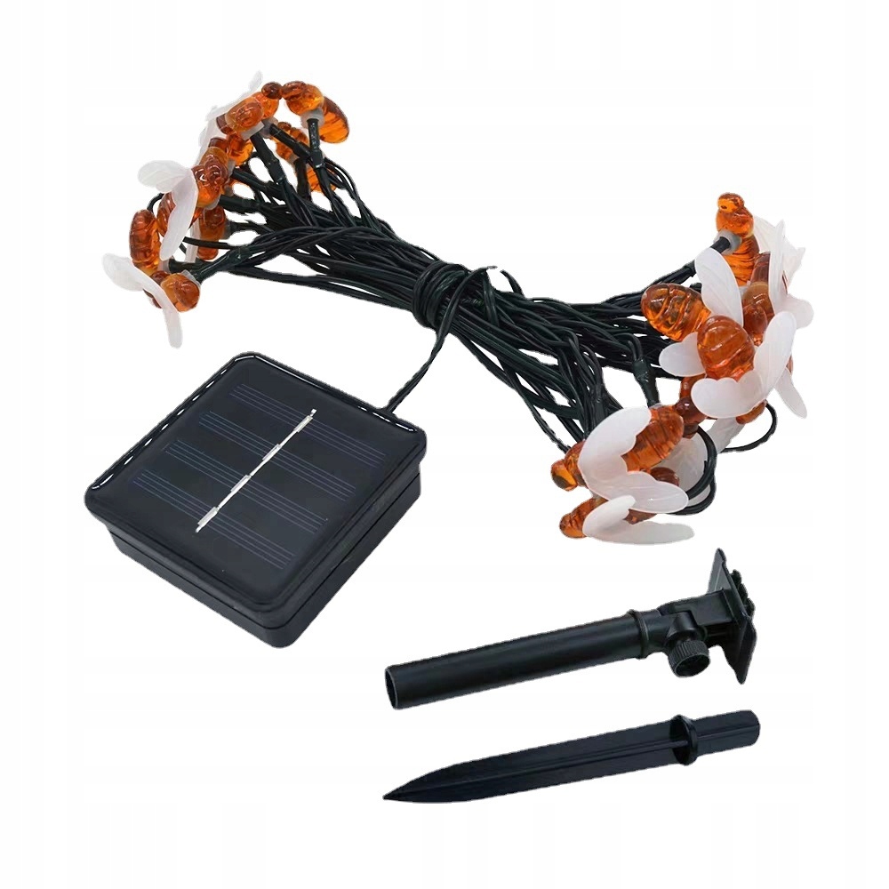 Lampki SOLARNE Ogrodowe KOMPLET 5 metrów 20 LED Pszczoły PSZCZÓŁKI Ciepłe - zdjęcie 2