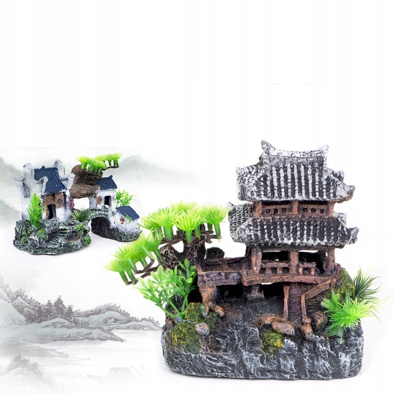 OZDOBA Dekoracja AKWARIOWA PIĘKNY Japoński dom XL 15cm - obrazek 5