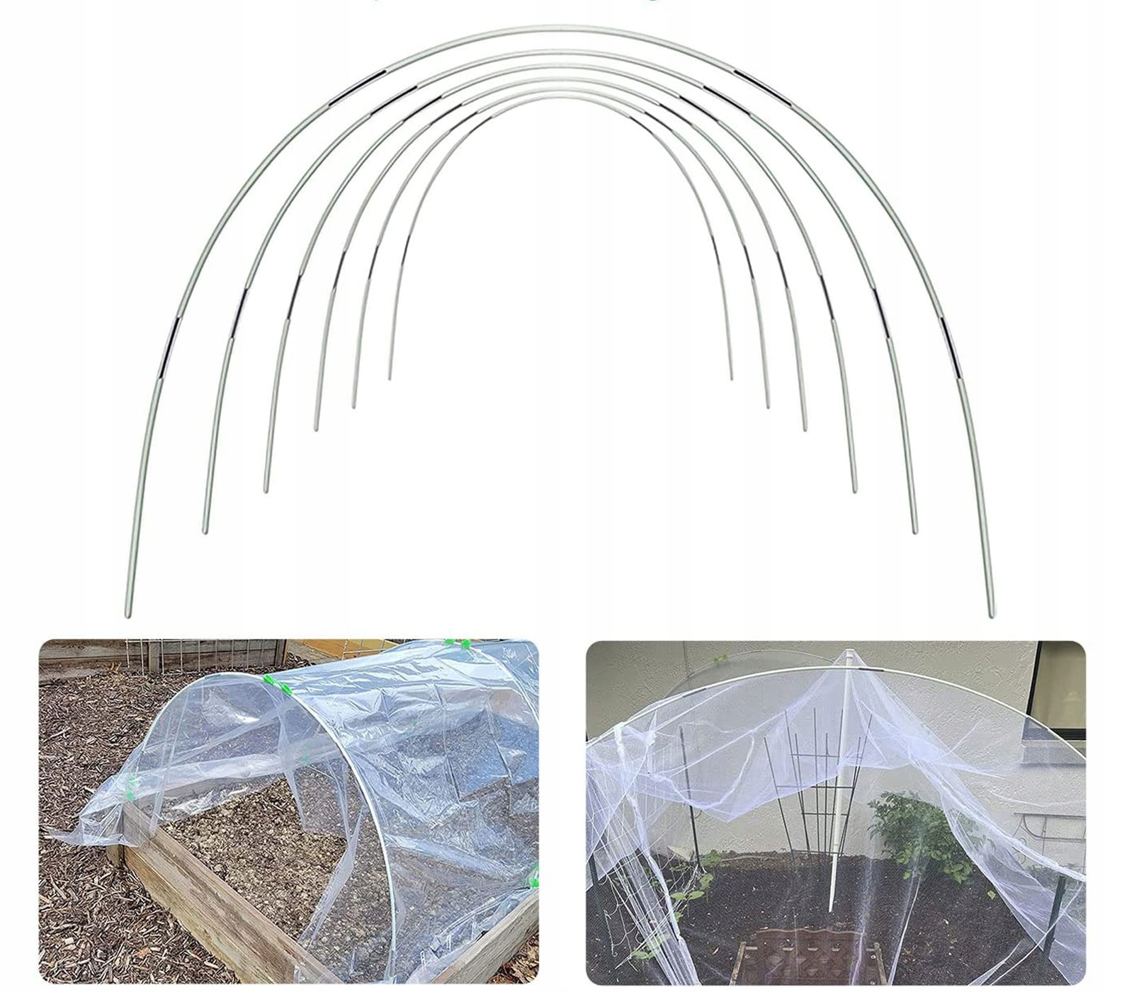 STELAŻ Szklarnia Tunel Szkielet OGRODOWY do UPRAW +KLIPSY I ŚLEDZIE - zdjęcie 7