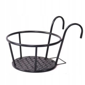 DONICA DONICZKA BALKONOWA NA BALKON WISZĄCA METALOWA STELAŻ CZARNA 22 CM - miniatura 4