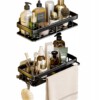 PÓŁKA Metalowa PRYSZNICOWA Czarna LOFT Podwójna 2x - miniatura 2