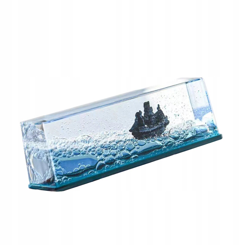 DEKORACYJNY AKRYLOWY STATEK PIRACKI ŁÓDŹ PERŁA DRYFUJĄCY OZDOBA PREZENT - zdjęcie 1