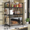 PÓŁKA KUCHENNA pod mikrofalówkę SZAFKA ORGANIZER CZARNA 3poziomy 48cm REGAŁ - miniatura 4