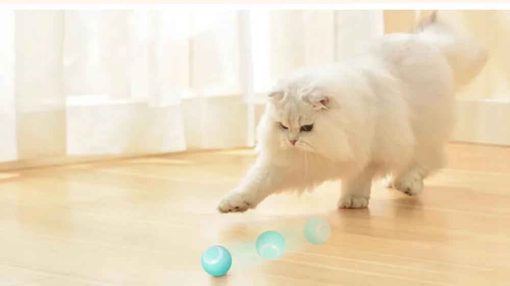 INTERAKTYWNA PIŁKA dla KOTA Psa ZABAWKA UCIEKAJĄCA 2 tryby WERSJA 2.0 - obrazek 4