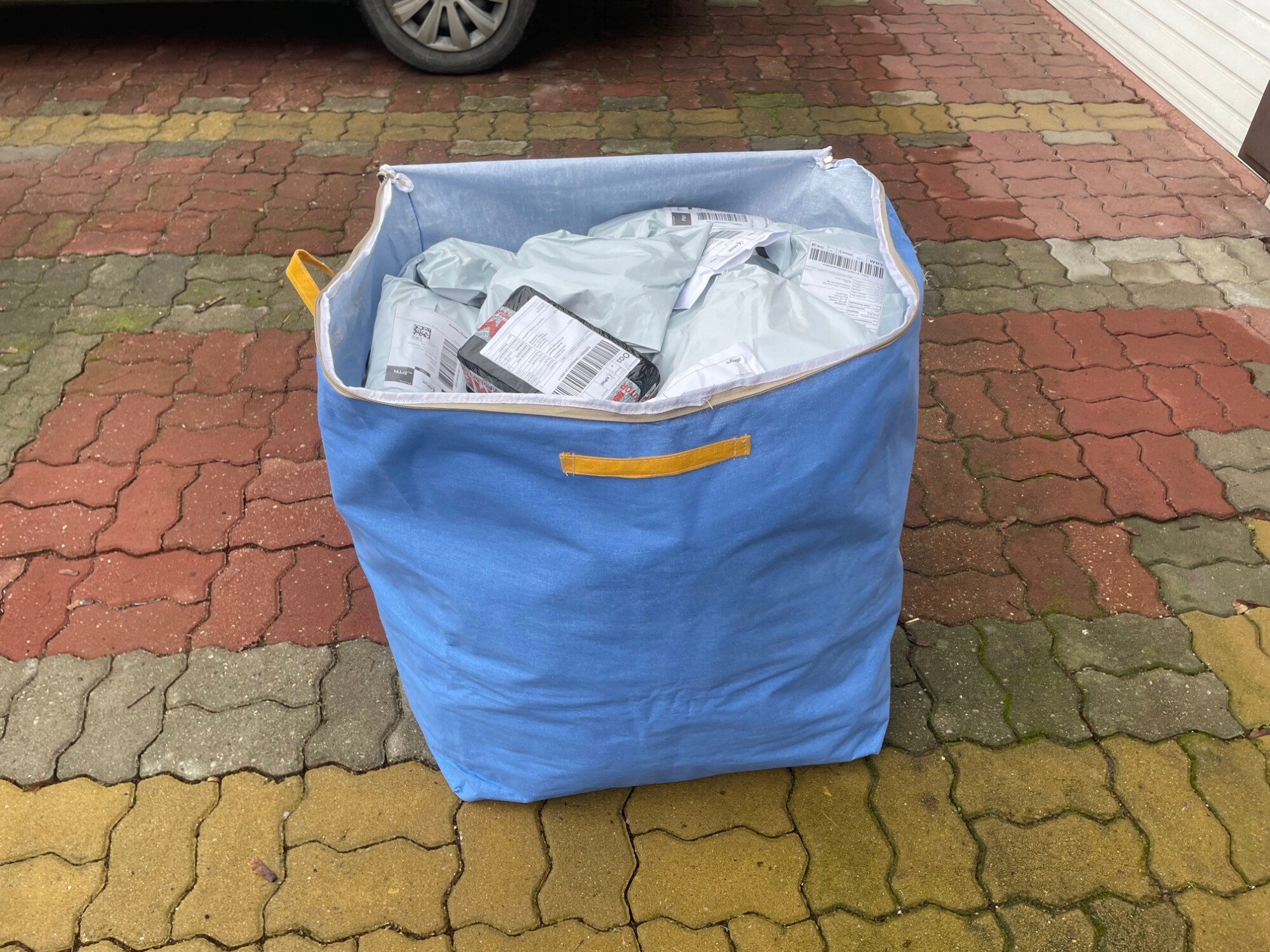 DUŻA TORBA Z USZAMI UCHWYTAMI NA ZABAWKI 3XL 220L WZMOCNIONA KURIERSKA - zdjęcie 7