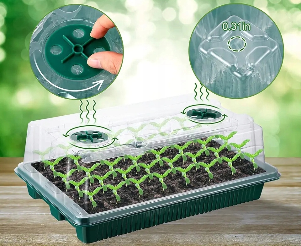 MINI SZKLARNIA LED Lampki Szklarnia USB Regulowana Wentylacja ROZSADA 80x - zdjęcie 5