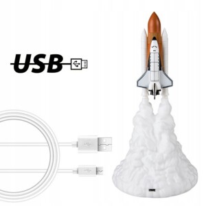 LAMPKA NOCNA RAKIETA PROM KOSMICZNY DLA DZIECI DO SYPIALNI STOJĄCA USB - miniatura 6