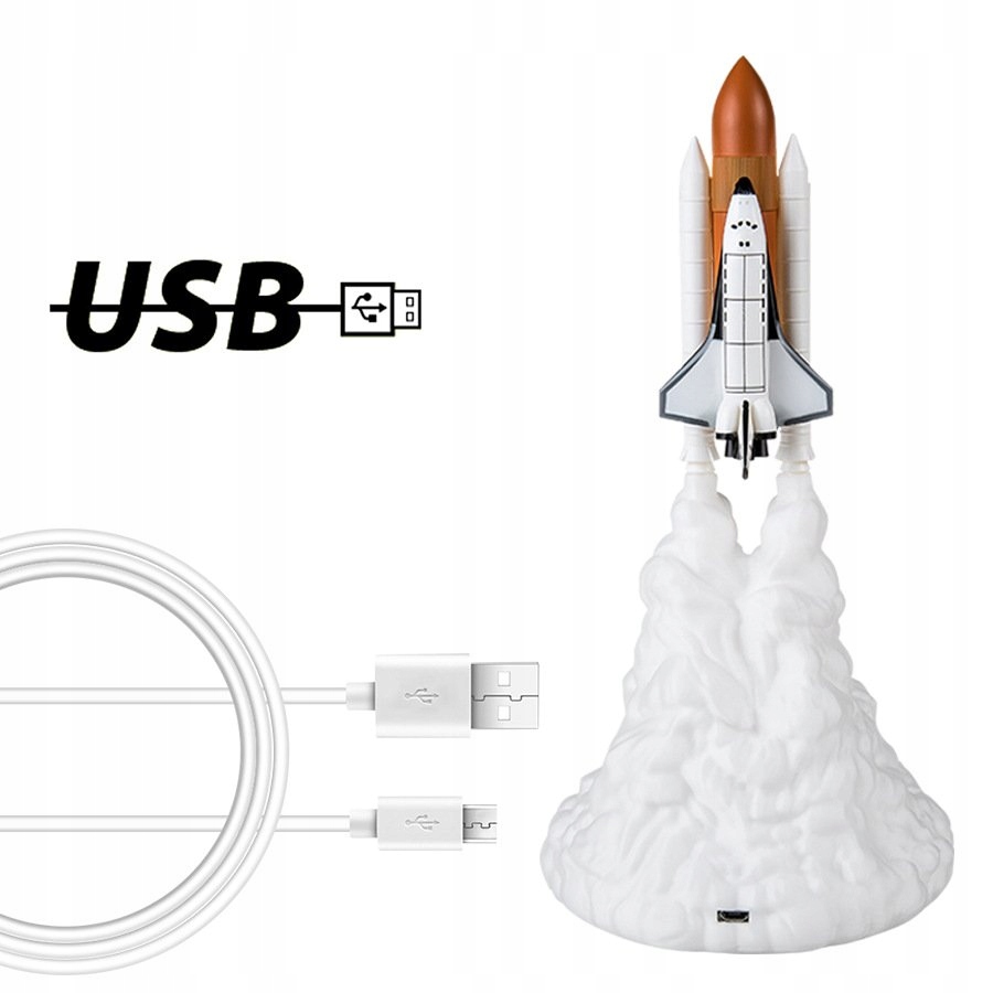 LAMPKA NOCNA RAKIETA PROM KOSMICZNY DLA DZIECI DO SYPIALNI STOJĄCA USB - zdjęcie 6