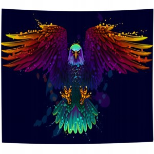 Dekoracja ŚCIENNA UV OBRAZ Fluorescencyjny GOBELIN ODBLASK 150x150cm Orzeł