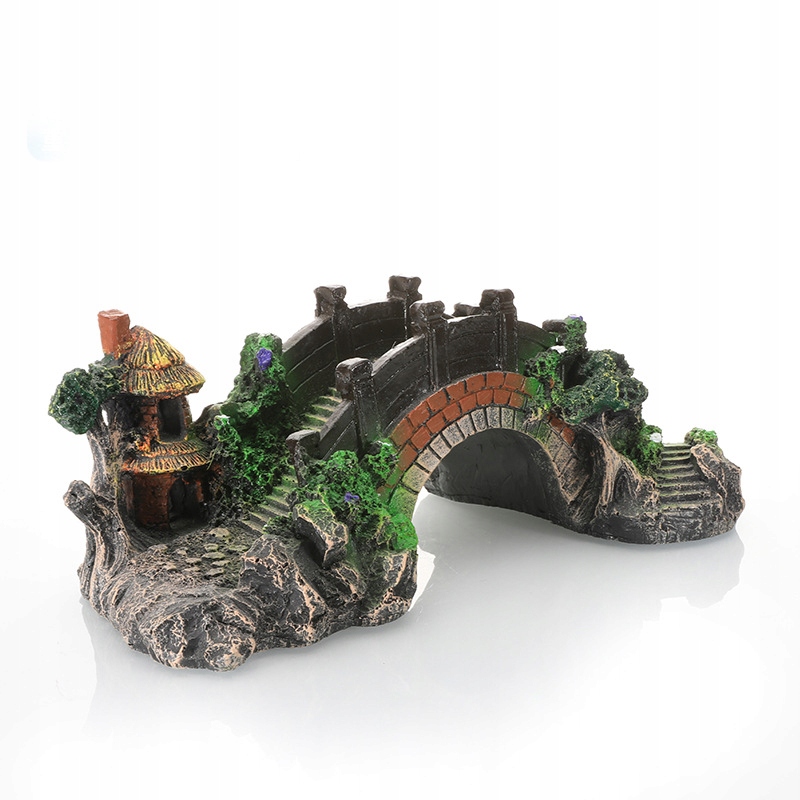 DEKORACJA DO AKWARIUM OZDOBA AKWARIOWA PIĘKNY MOST DO AKWARIUM XXL 28cm - obrazek 3