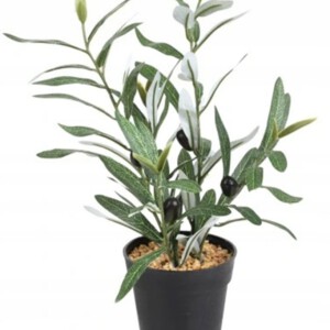 SZTUCZNA Roślina DRZEWKO OLIWNE W DONICZCE REALISTYCZNA 35cm ŁADNY KRZACZEK - miniatura 1