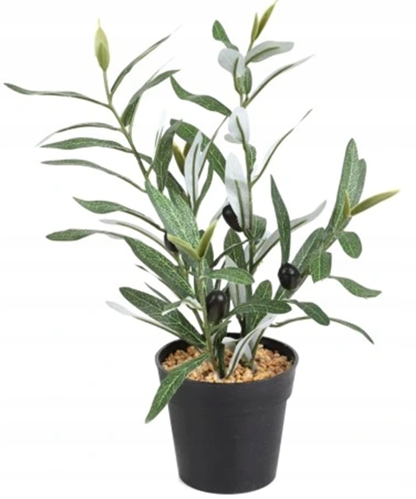 SZTUCZNA Roślina DRZEWKO OLIWNE W DONICZCE REALISTYCZNA 35cm ŁADNY KRZACZEK - zdjęcie 1