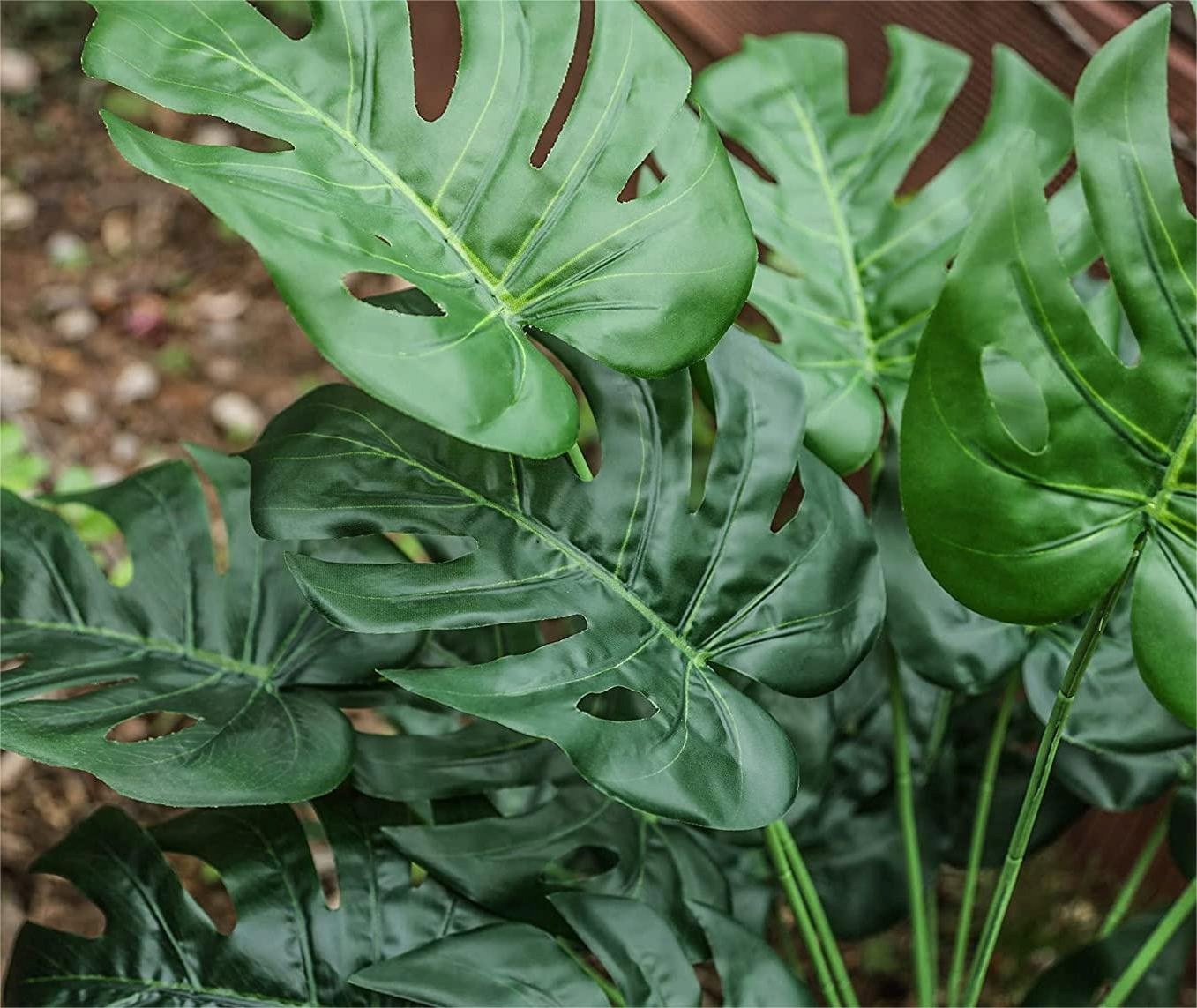 SZTUCZNA Roślina MONSTERA DELICIOSA 50-75 cm DUŻA Ozdoba REALISTYCZNA XL - zdjęcie 3