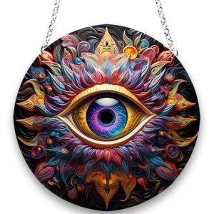 Ozdoba dekoracja WITRAŻ DWUSTRONNY Wiszący DOMOWY Akrylowy PIĘKNY OKO duży