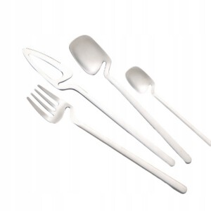 ZESTAW KOMPLET SZTUĆCÓW STAL NIERDZEWNA NÓŻE WIDELCE ŁYŻKI 32szt SREBRNE