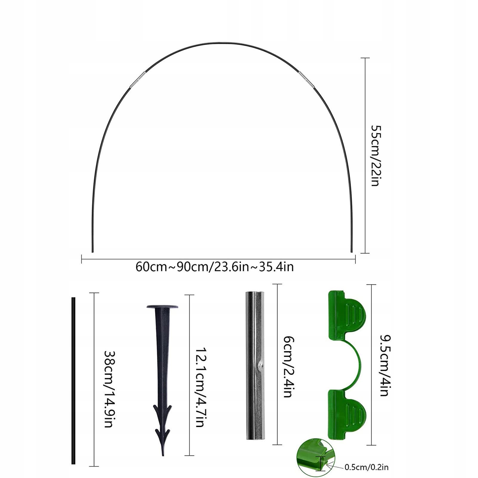 STELAŻ Szklarnia Tunel Szkielet OGRODOWY do UPRAW +KLIPSY I ŚLEDZIE - zdjęcie 2