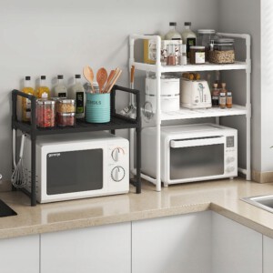 PÓŁKA KUCHENNA pod mikrofalówkę SZAFKA ORGANIZER BIAŁA 3poziomy 48cm REGAŁ - miniatura 5
