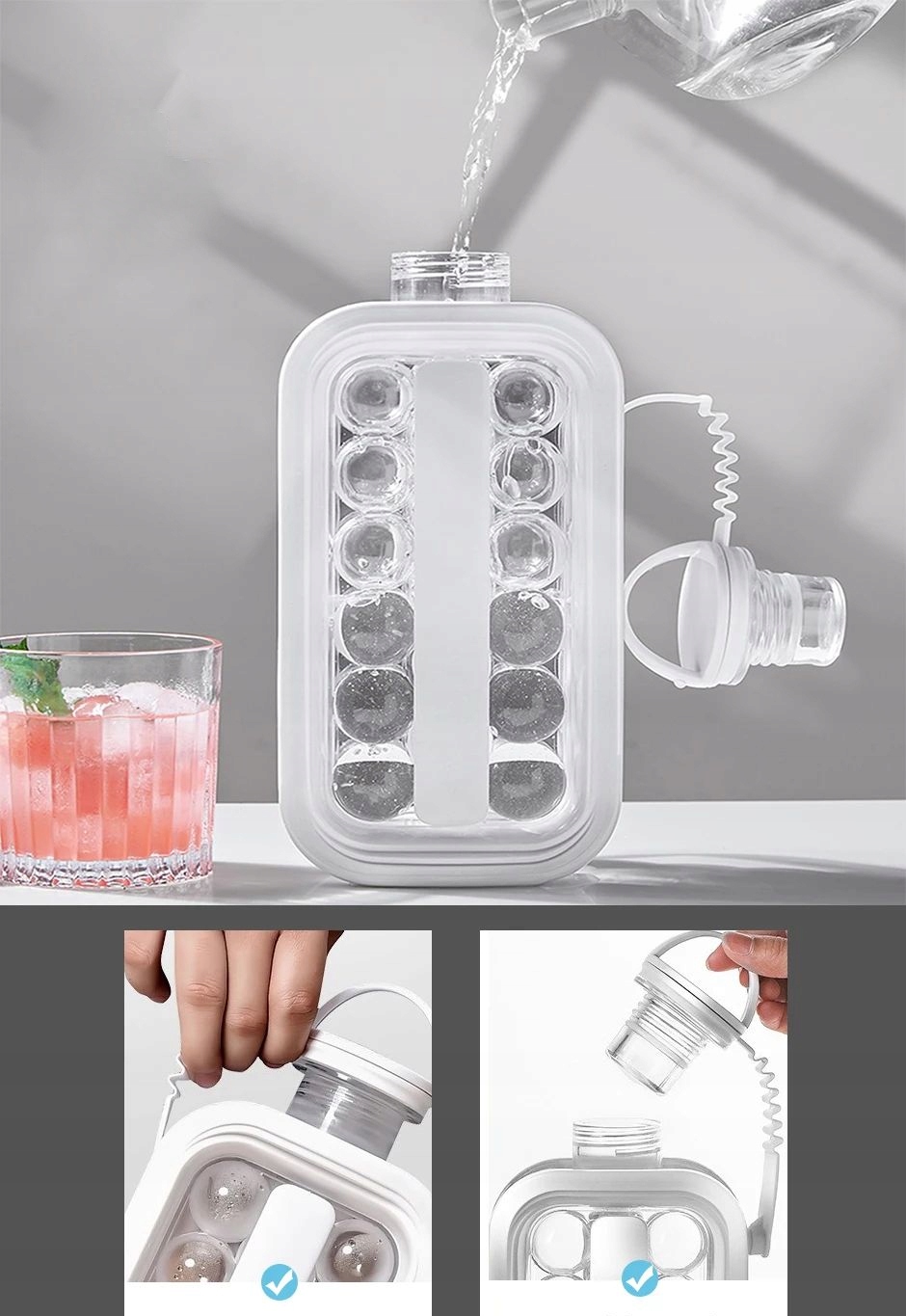 Forma do LODU Butelka PRZENOŚNA PLAŻA CAMPING PIKNIK TRITAN 2w1 MOBILNA 17x - obrazek 13