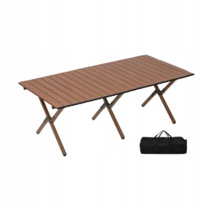 Stół OGRODOWY 120x90cm MOCNY ODPORNY Kempingowy TORBA MOCNY STABILNY C.BRĄZ