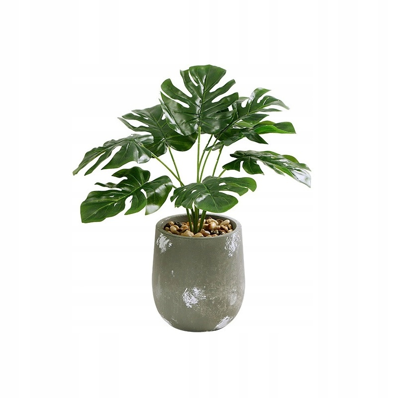 SZTUCZNA Roślina W DONICZCE REALISTYCZNA 33cm MONSTERA DELICIOSA Piękna - obrazek 3