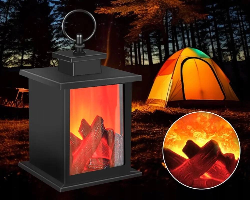 OZDOBNY DEKORACYJNY KOMINEK LED na BATERIE PALENISKO Lampion OGRODOWY LAMPA - obrazek 11