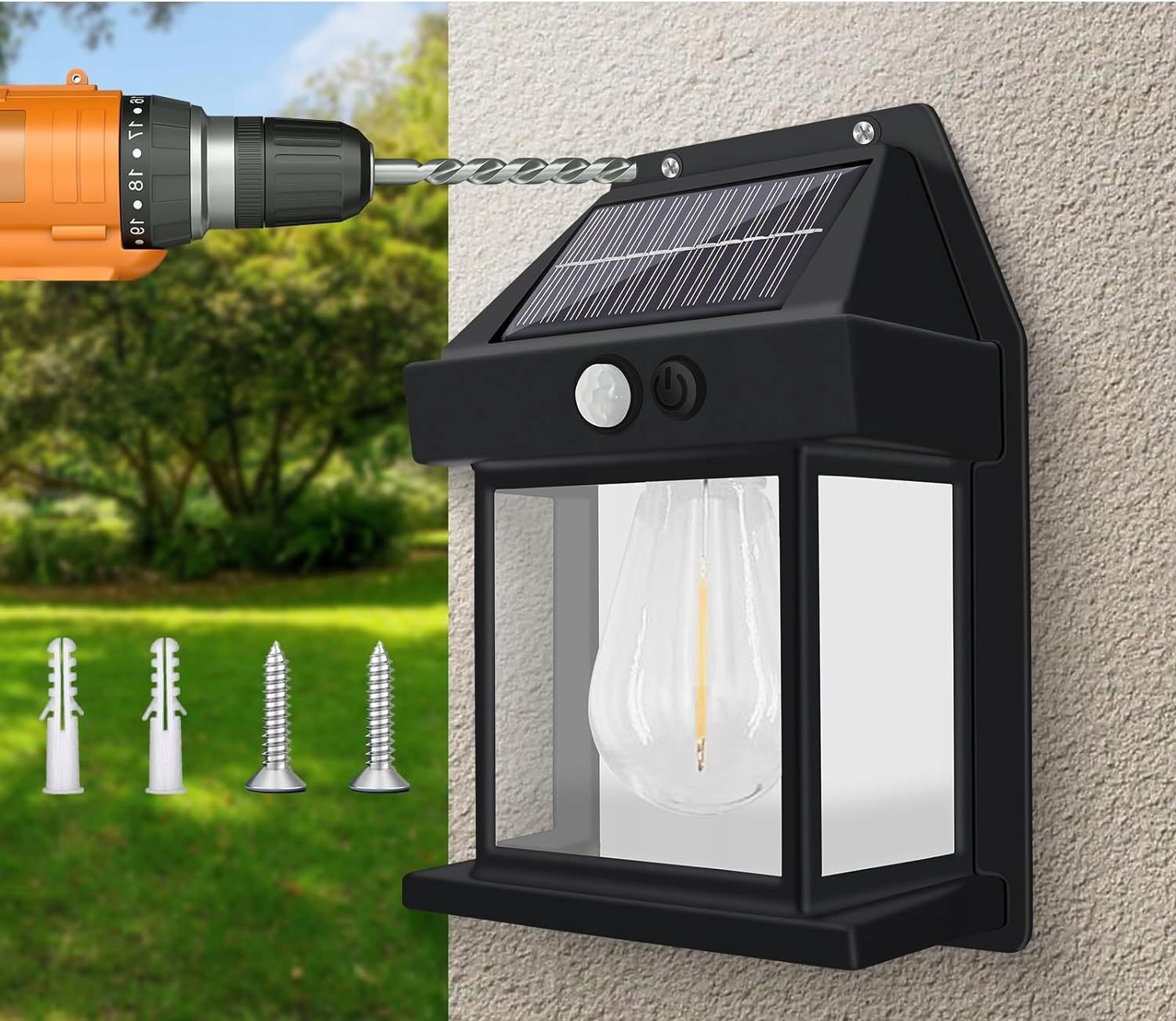 SOLARNA LAMPA OGRODOWA ŚCIENNA LAPKA NA TARAS ELEWACYJNA 1200mAh IP65 21cm - zdjęcie 8