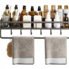 PÓŁKA KUCHENNA Pojedyncza Haczyki Łazienkowa PRYSZNICOWA METALOWA Alu 60cm - miniatura 1