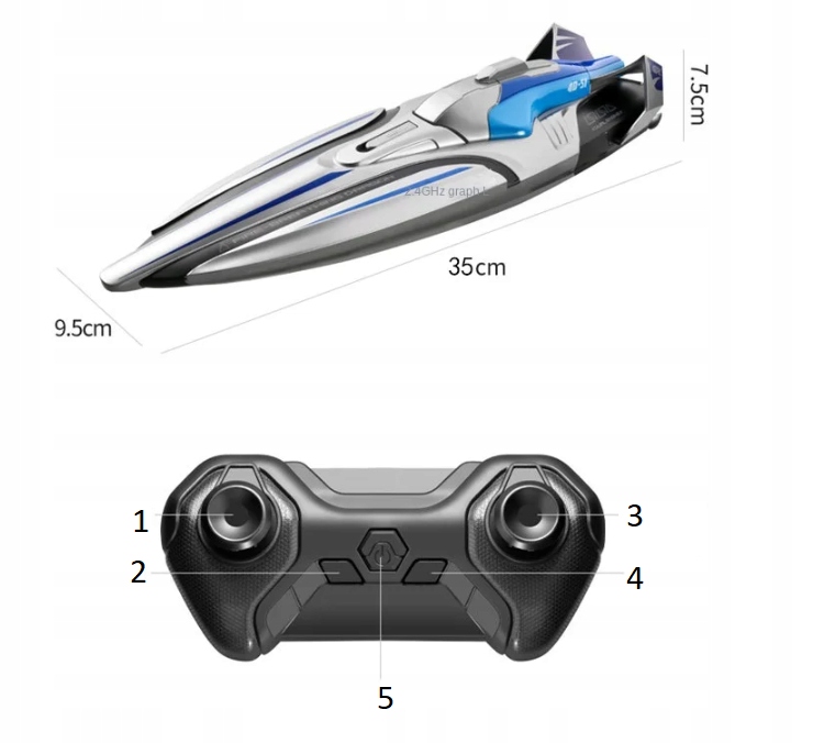 MOTORÓWKA ZDALNIE STEROWANA 30km/h Torpeda LED 60 minut 2xBATERIE SZYBKA - obrazek 13