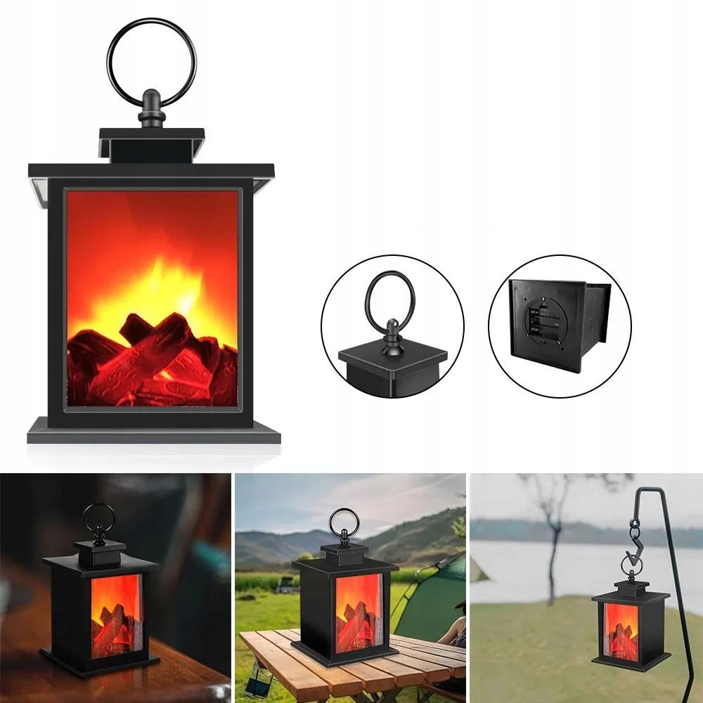 OZDOBNY DEKORACYJNY KOMINEK LED na BATERIE PALENISKO Lampion OGRODOWY LAMPA - obrazek 15