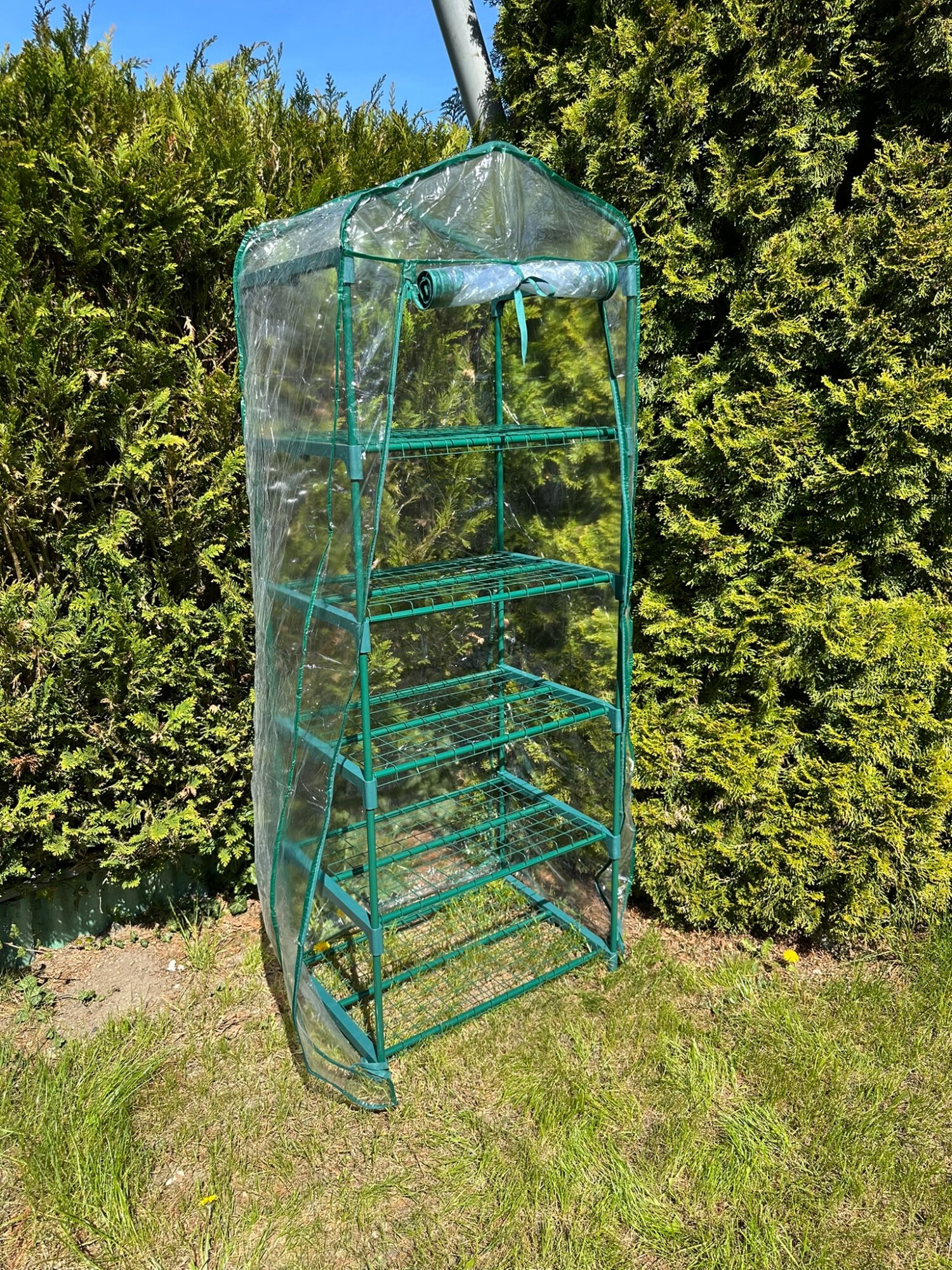 MINI SZKLARNIA OGRODOWA METAL BALKONOWA PIONOWA NA BALKON 4 POZIOMY FOLIAK - zdjęcie 13