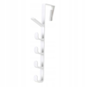 WIESZAK NA DRZWI NA RĘCZNIKI UBRANIA Uniwersalny 5-miejscowy BIAŁY - miniatura 3