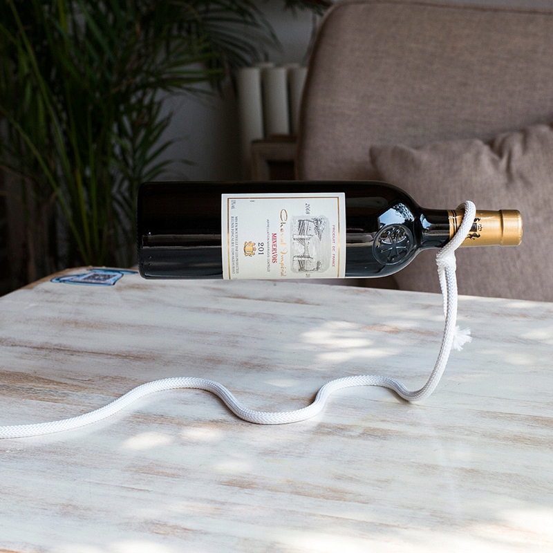 STOJAK UCHWYT NA WINO BUTELKĘ ALKOHOL SZNUREK STYLOWY NOWOCZESNY PREZENT - obrazek 16