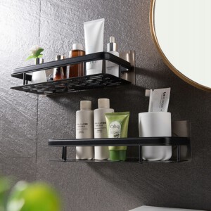 PÓŁKA Metalowa PRYSZNICOWA Czarna LOFT Podwójna 2x - miniatura 6