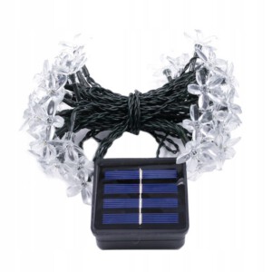 Lampki SOLARNE Ogrodowe KOMPLET 5metrów 20 LED Kwiatki ZIMNE BIAŁE Ozdobne - miniatura 7