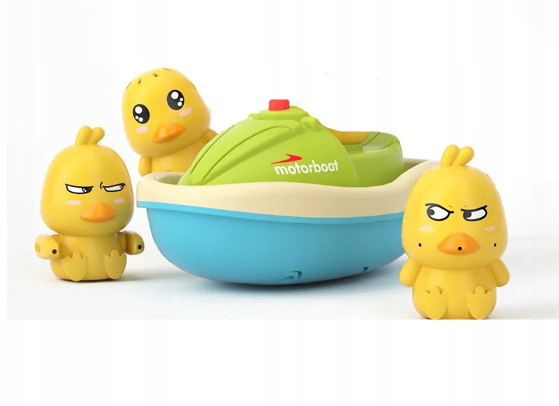Kaczuszki KĄPIELOWE Kaczki ŁÓDKA Skuter WANNY Zabawka DZIECI ŁADOWARKA +AKU