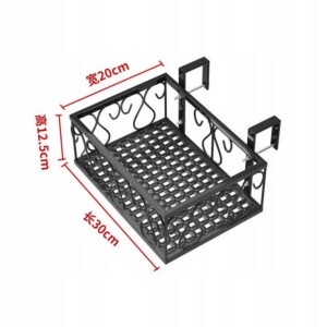 DONICA Balkonowa NA BALKON WISZĄCA METALOWA STELAŻ Czarny MAT 30cm - miniatura 2