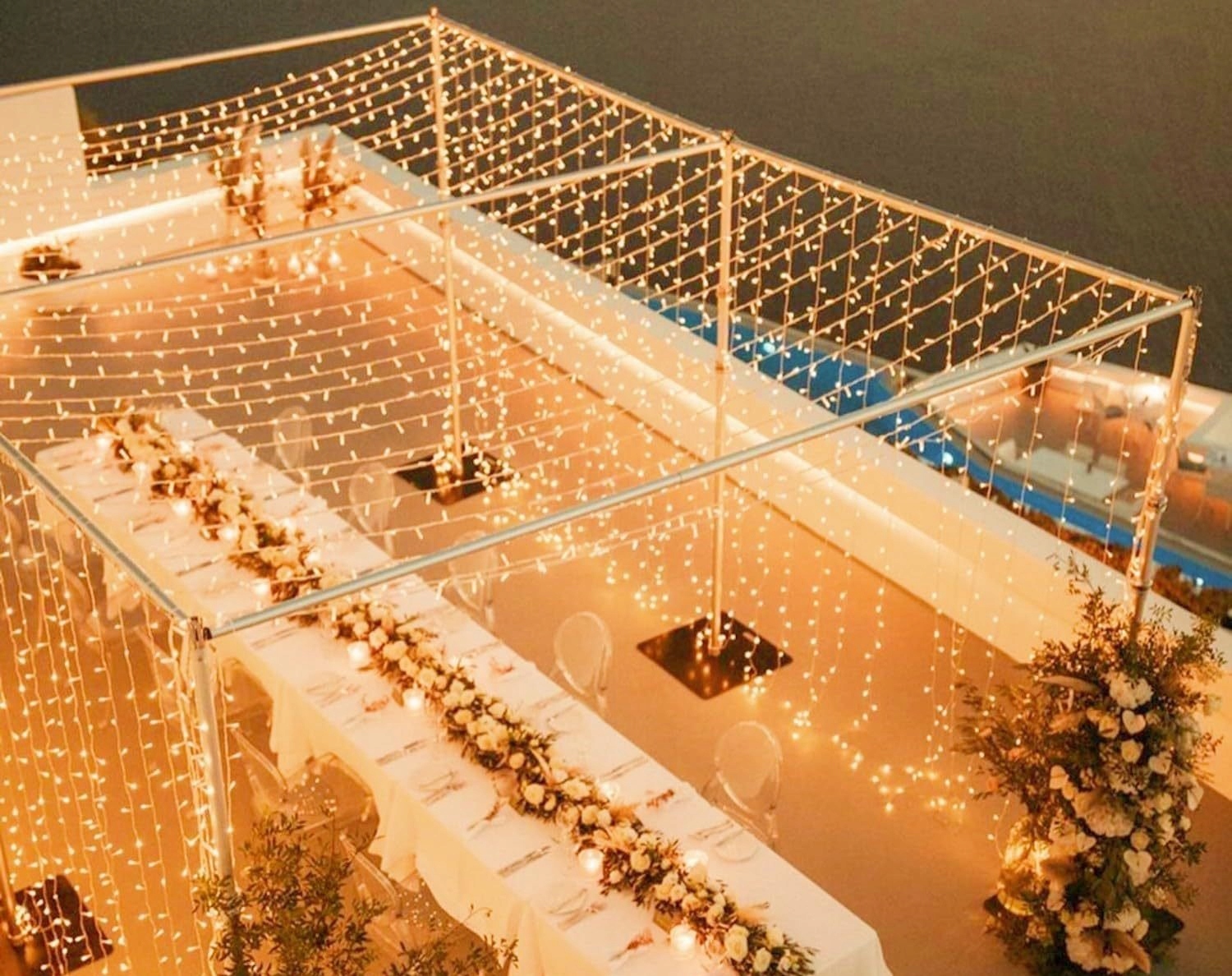 Lampki CHOINKOWE Zewnetrzne Wewnętrzne 100 LED 10M BIAŁE CIEPŁE DEKORACYJNE - obrazek 10