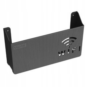 UCHWYT ŚCIENNY PÓŁKA na ROUTER WIFI SWITCH Czarna - miniatura 2