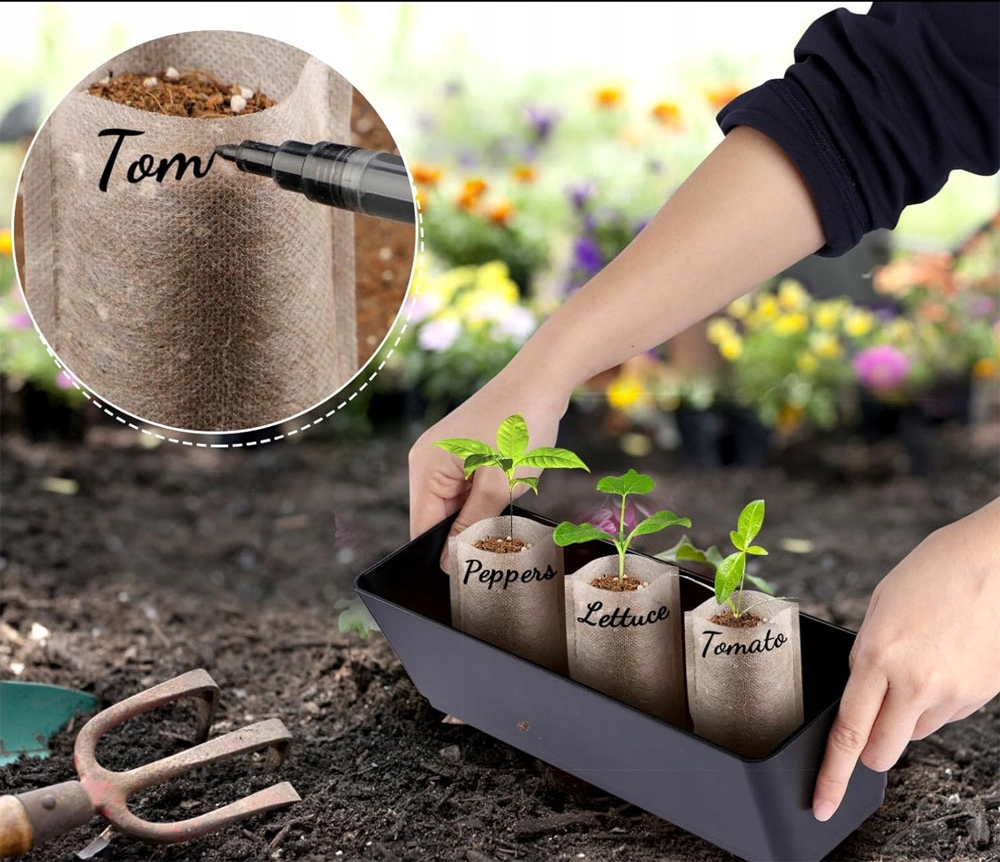 WORECZKI do SADZENIA ROŚLIN SADZONEK ROZSADA Biodegradowalne 100szt 8x10cm - obrazek 8