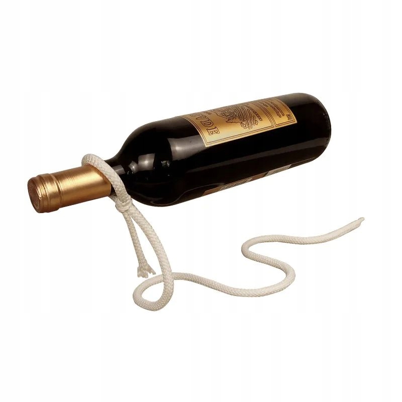 STOJAK UCHWYT NA WINO BUTELKĘ ALKOHOL SZNUREK STYLOWY NOWOCZESNY PREZENT