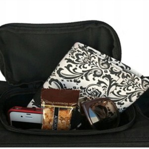 Uchwyt ORGANIZER do WÓZKA DZIECIĘCEGO Butelki TORBA Podwójny SZEROKI Czarny - miniatura 5