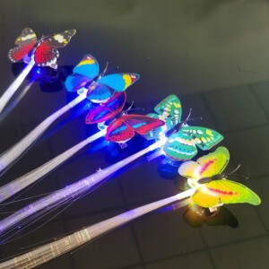ZESTAW SPINEK DO WŁOSÓW MOTYLKI 5x KOLOROWE FESTIWAL WARKOCZE ŚWIECĄCE LED - miniatura 3