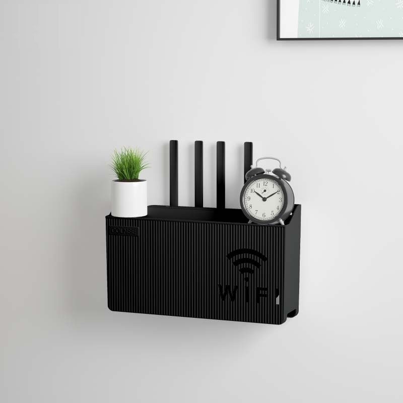 UCHWYT ŚCIENNY PÓŁKA na ROUTER WIFI SWITCH Czarna - obrazek 4