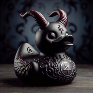 Kaczka KĄPIELOWA GOTHIC duck HEAVY METAL Czarna 15cm do WANNY PREZENT - miniatura 7
